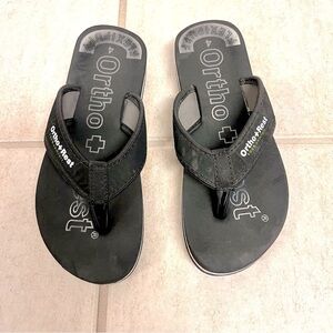 Ortho + Rest Comfortable Flip Flops womens Orthopedic Extra Soff black size 6